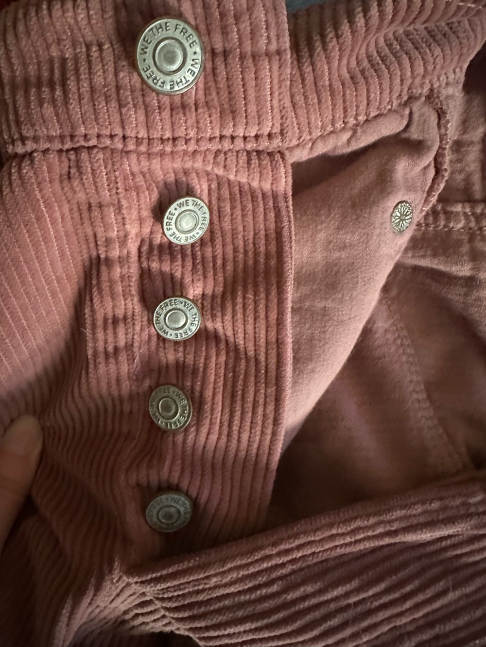 We The Free Good Luck Mid-Rise Cord Barrel Jeans in Withered Rose - Picture 7 of 13